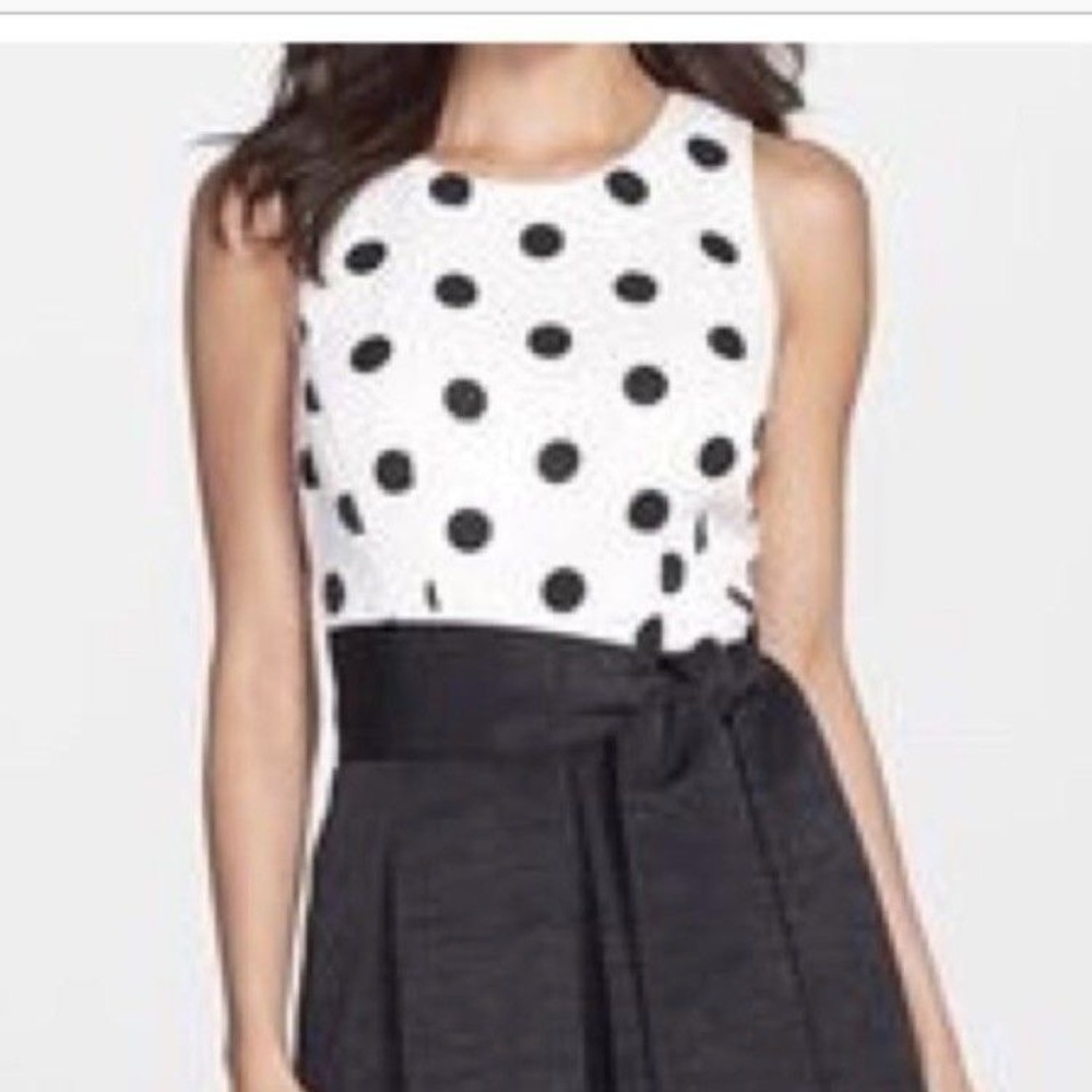 Eliza J Polka Dot Dress, NWOT, 16; Pockets!